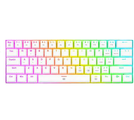 Teclado Mecanico Redragon Dragonborn K630 White RGB 60% Outemu Brown